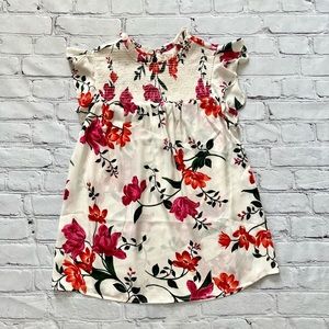 Old Navy Floral Flutter Sleeve Tank Top